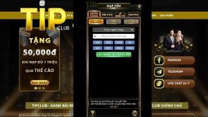 Một số phương thức nạp tiền và rút tiền Tipclub